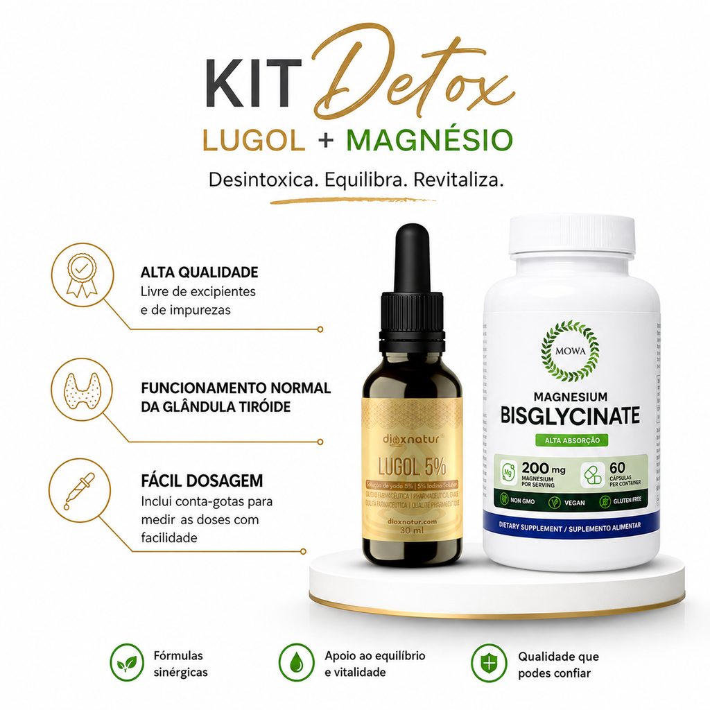 Kit Detox — Lugol 5% + Magnésio Bisglicinato