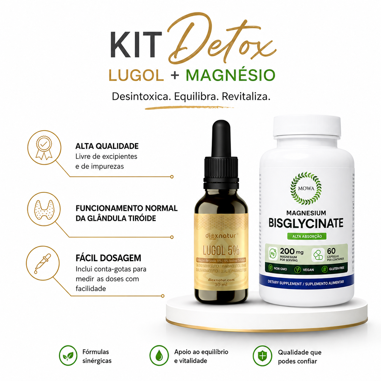 Kit Detox — Lugol 5% + Magnésio Bisglicinato