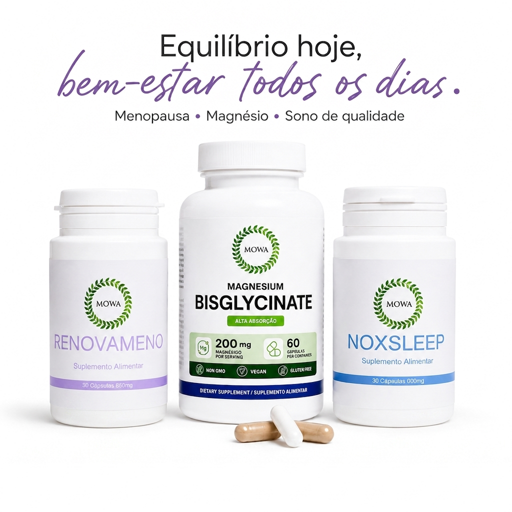 Kit Equilíbrio Menopausa — Magnésio + RenovaMeno + NoxSleep