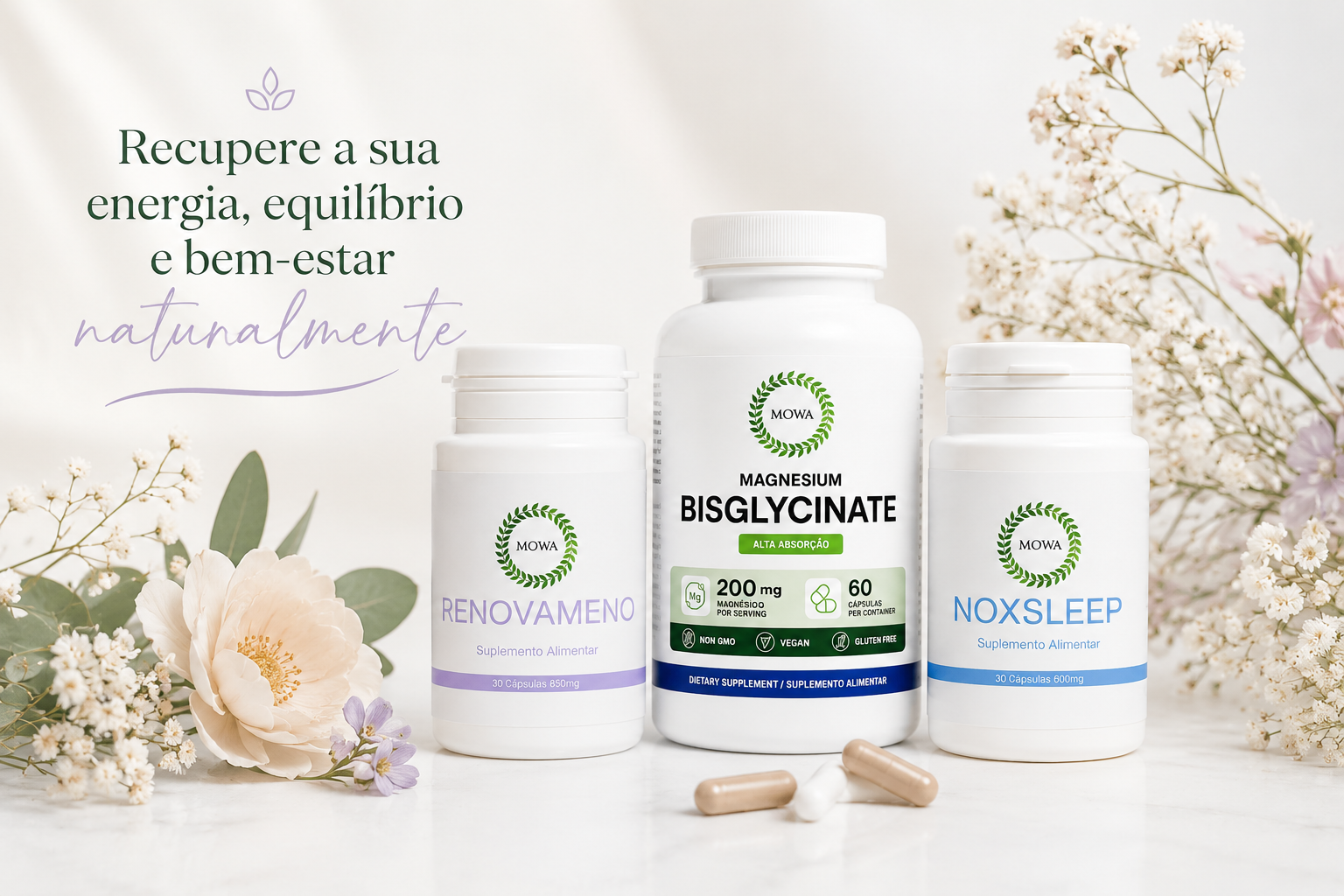 Kit Equilíbrio Menopausa — Magnésio + RenovaMeno + NoxSleep