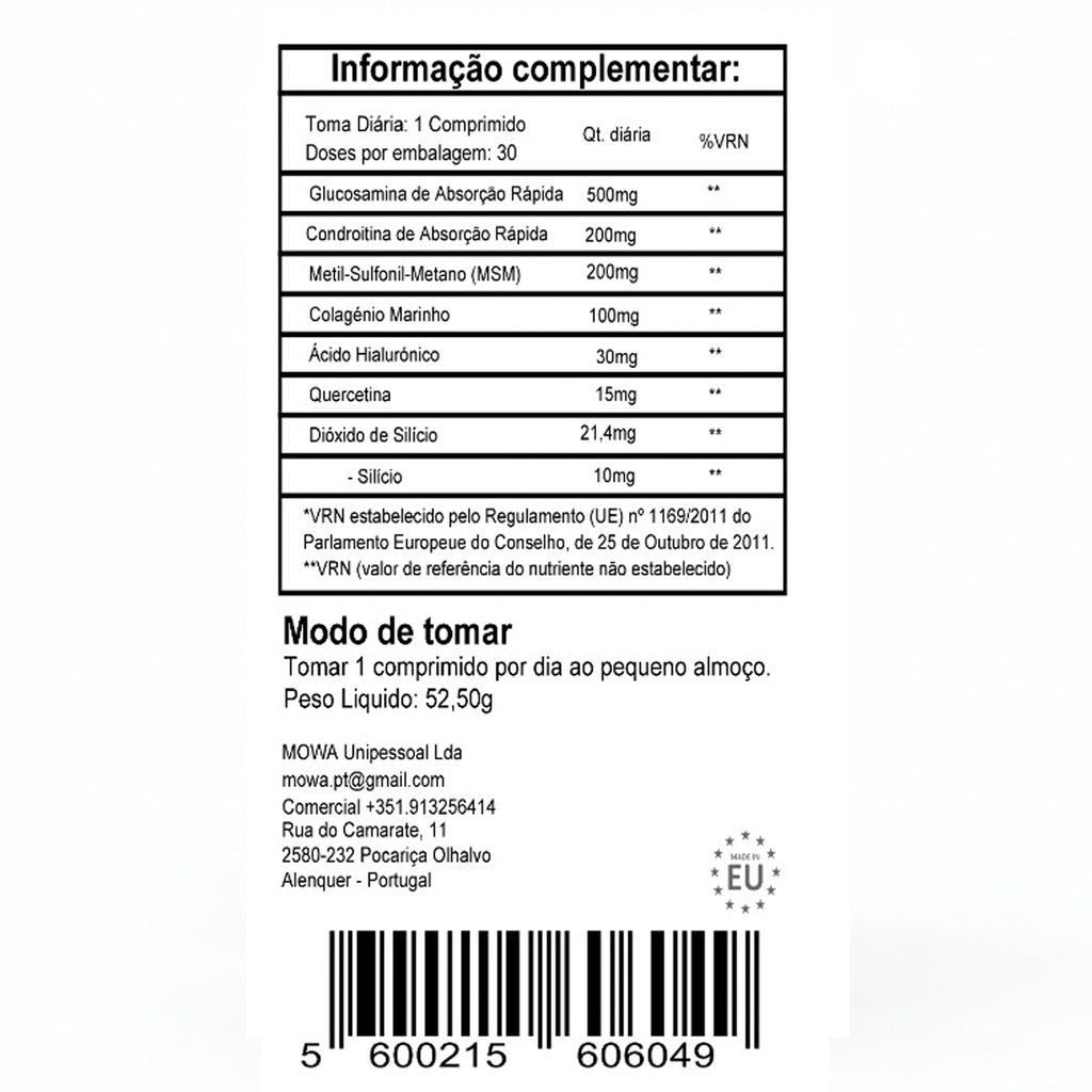 Articulações MOWA - Saúde e Flexibilidade Articular 30 Cápsulas