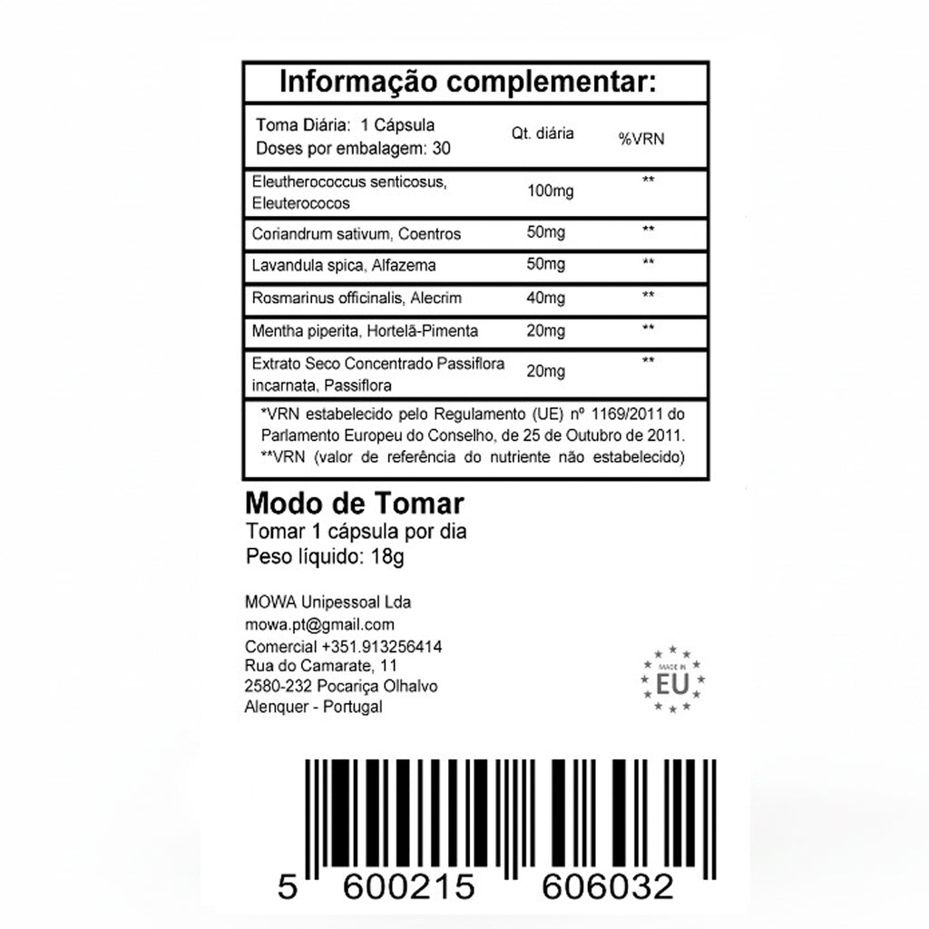 MOWA NOXSLEEP Sono - Relaxamento Natural e Qualidade do Sono 30 Cápsulas